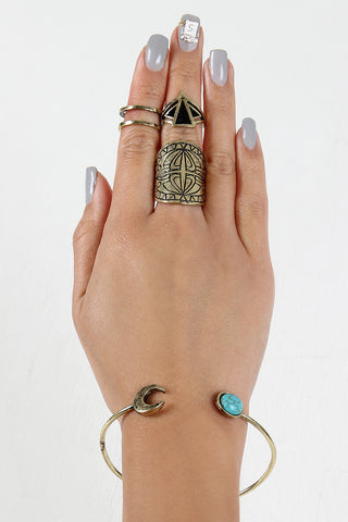 Marbled Stone Cut Out Cuff Bracelet