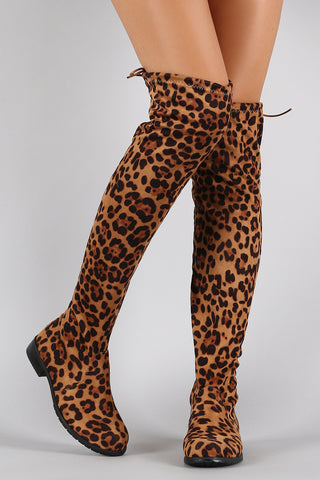 Bamboo Suede Fur Cuff Riding Knee High Boots