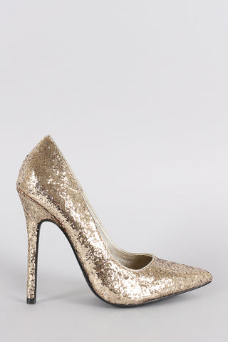 Qupid Circle Cut Out Open Toe Stiletto Heel