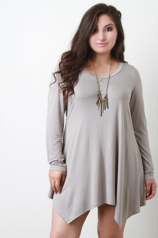 Jersey Knit Tie Hem Scoop Neck Maxi Dress