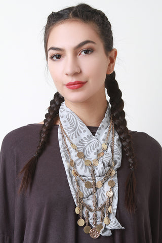 Beaded Fringe Suede Necklace