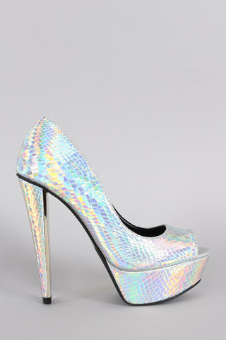 Qupid Circle Cut Out Open Toe Stiletto Heel