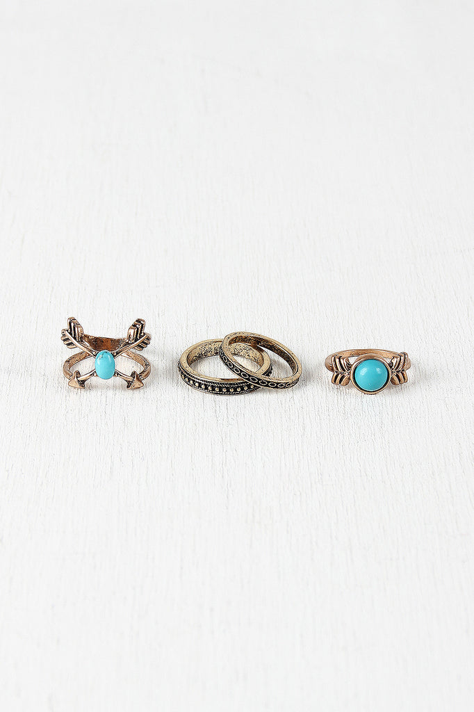 Crossed Arrows Ring Set