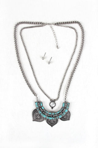 Beaded Fringe Suede Necklace