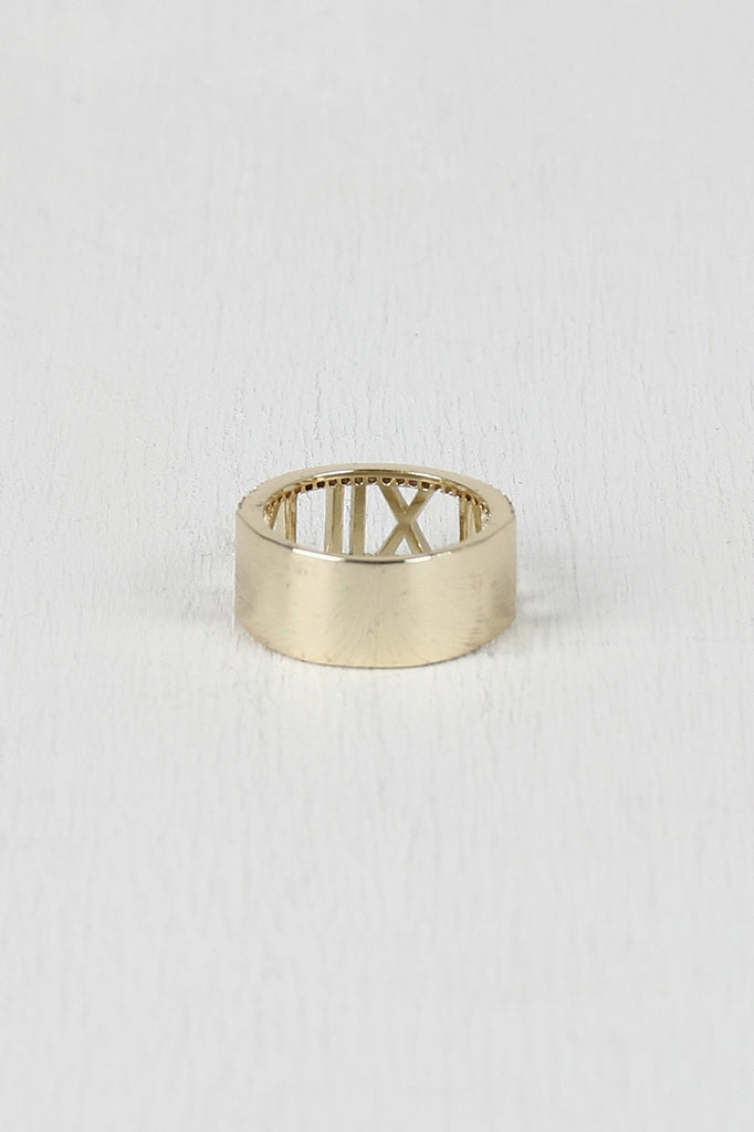 Rhinestone Roman Numeral Ring