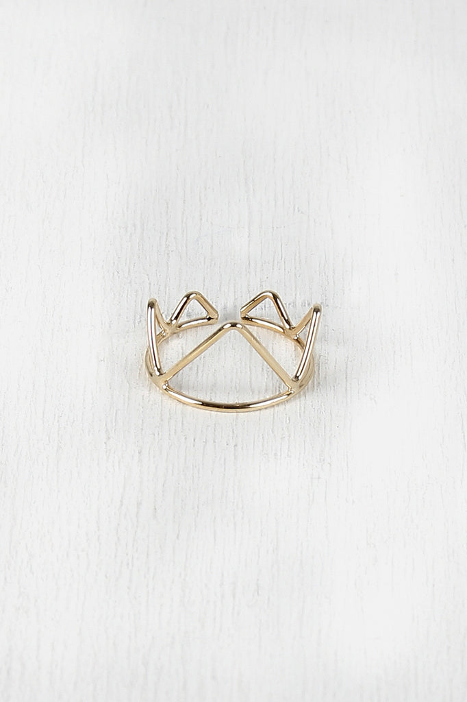 Cutout Crown Split Ring