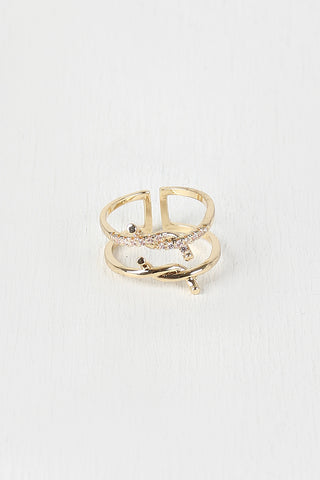 Crescent Moon and Faux Turquoise Ring