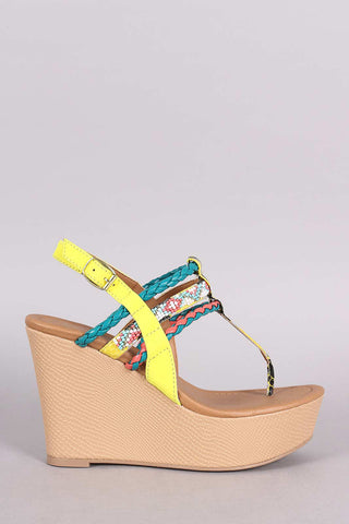 Open Toe Lug Sole Flatform Wedge