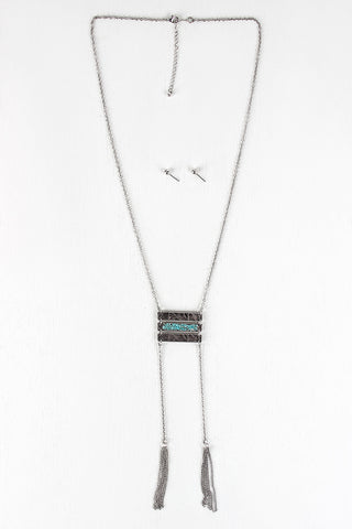 Beaded Fringe Suede Necklace