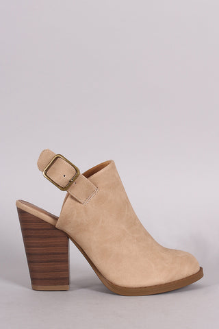 Bamboo Faux Fur Cuff Contrast Platform Wedge Bootie