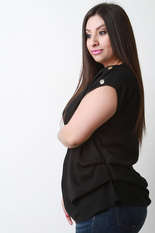 Chiffon Sleeveless Cape Necklace Top