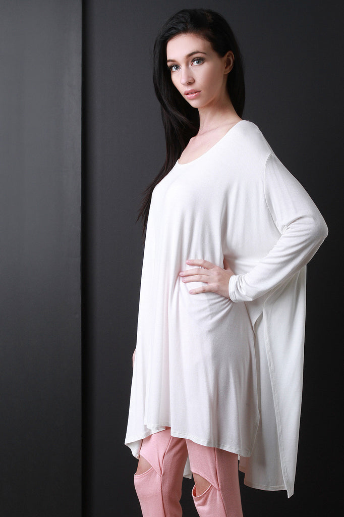 Dolman Sleeves Oversized Slit Top