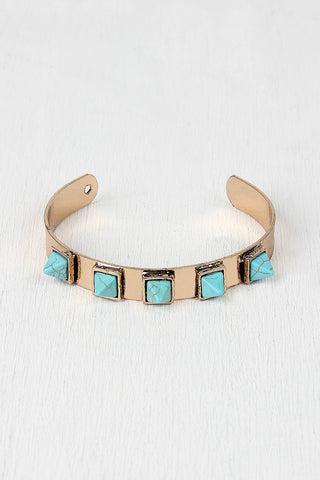 Marbled Stone Cut Out Cuff Bracelet