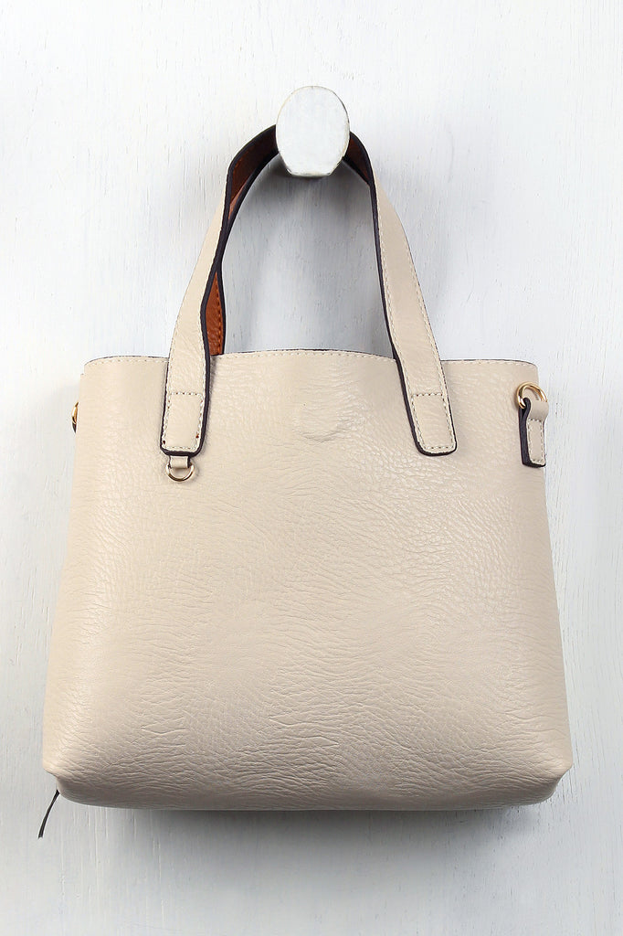 Reversible Pebbled Vegan Leather Mini Tote Bag