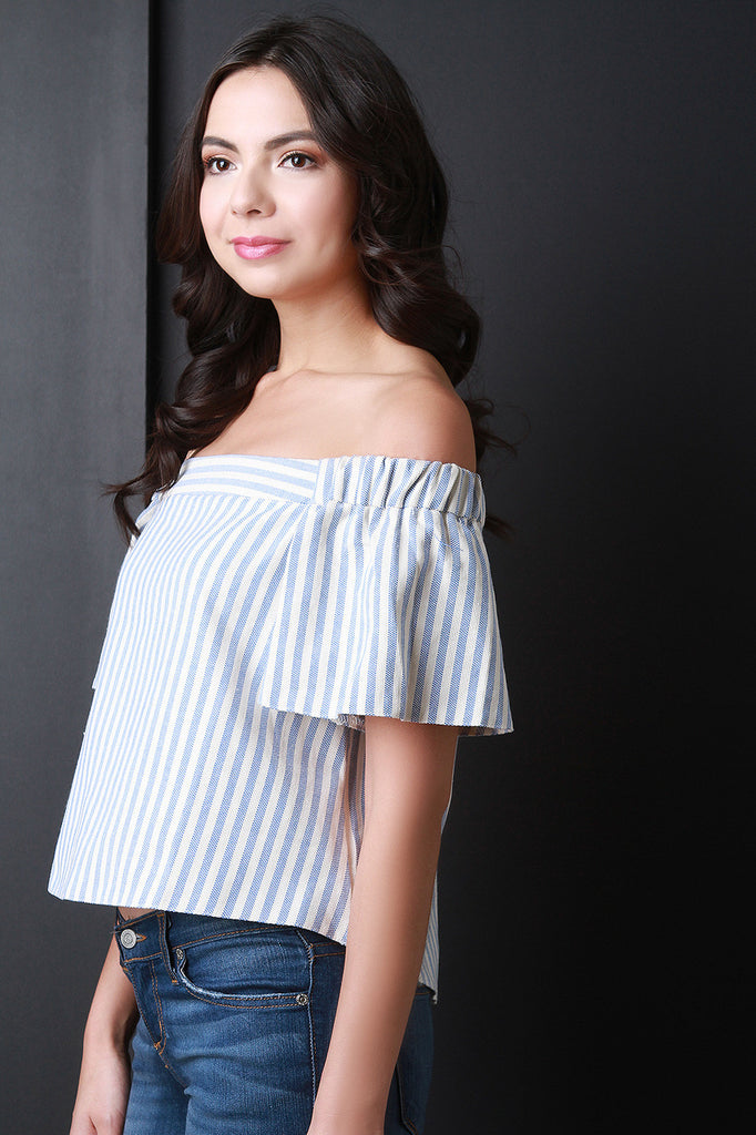 Striped Bardot Top