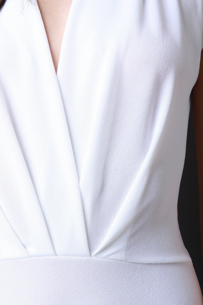 Surplice Bodycon Midi Dress