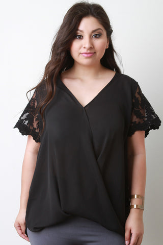 Crochet Open Back Short Sleeve Top