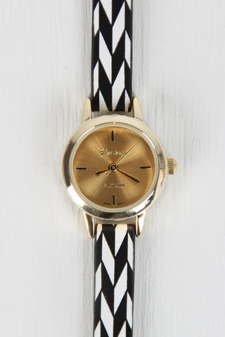 Rhinestone Watch And Cuff Bracelet Set