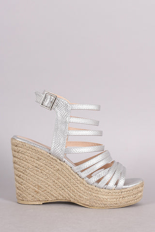 Open Toe Lug Sole Flatform Wedge