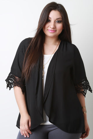 Faux Pocket Ruched Sleeve Blazer