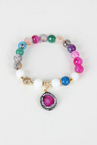 Marbled Stone Cut Out Cuff Bracelet