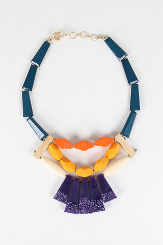 Beaded Fringe Suede Necklace