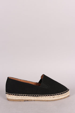 Crocodile Print Braided Espadrille Slip On Loafer Flat