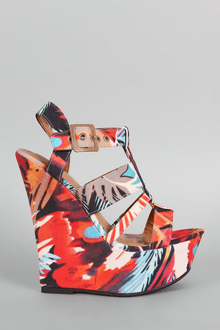 Open Toe Lug Sole Flatform Wedge