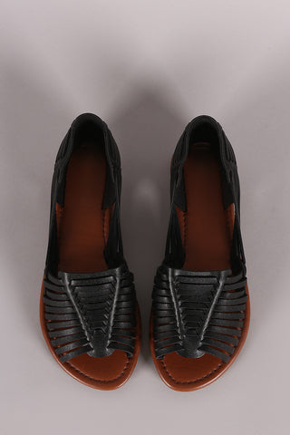 Crocodile Print Braided Espadrille Slip On Loafer Flat