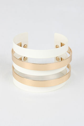 Marbled Stone Cut Out Cuff Bracelet