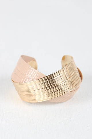 Marbled Stone Cut Out Cuff Bracelet