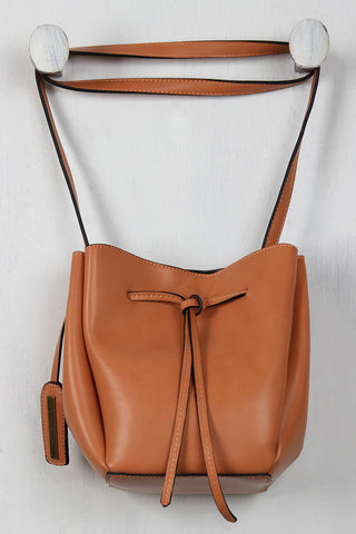 Textured Vegan Leather Zipper Trim Satchel Bag