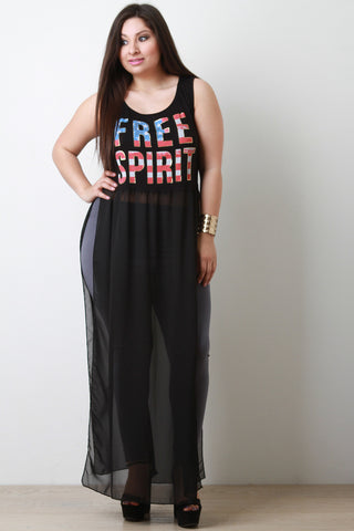 Chiffon Sleeveless Cape Necklace Top