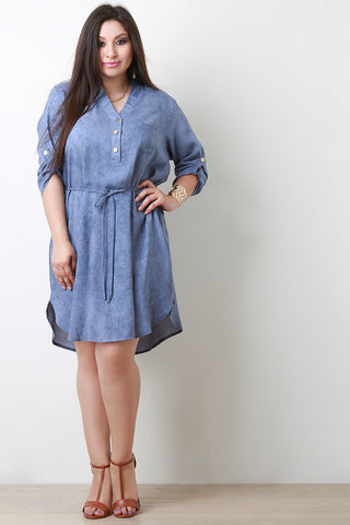 Jersey Knit Tie Hem Scoop Neck Maxi Dress