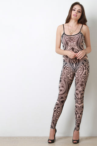 Sleeveless Keyhole Jumpsuit