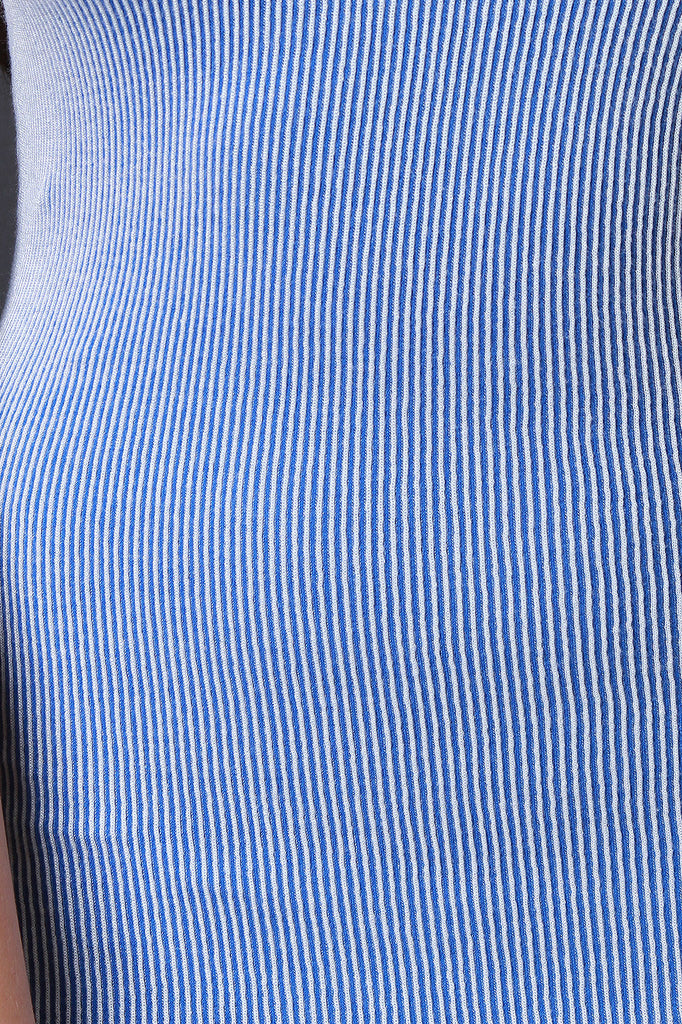 Two Tone Ribbed Knit Midi Dress