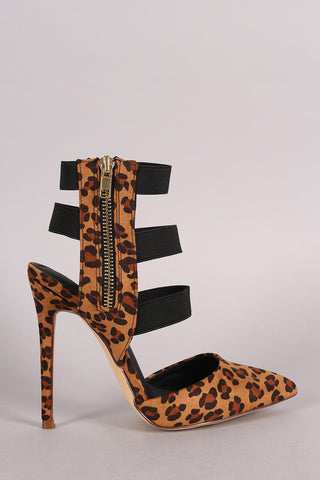 Qupid Circle Cut Out Open Toe Stiletto Heel