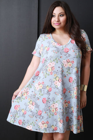 Jersey Knit Tie Hem Scoop Neck Maxi Dress