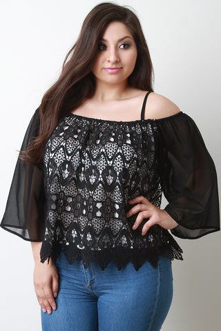 Crochet Open Back Short Sleeve Top