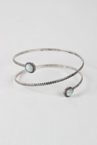 Marbled Stone Cut Out Cuff Bracelet