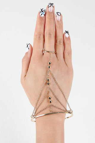 Marbled Stone Cut Out Cuff Bracelet