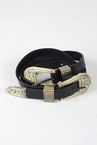 Skinny Braided Concho Belt