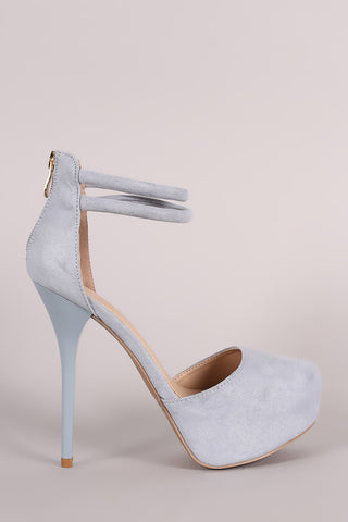 Qupid Circle Cut Out Open Toe Stiletto Heel