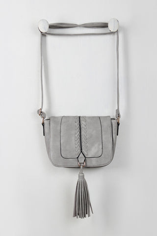 Textured Vegan Leather Zipper Trim Satchel Bag