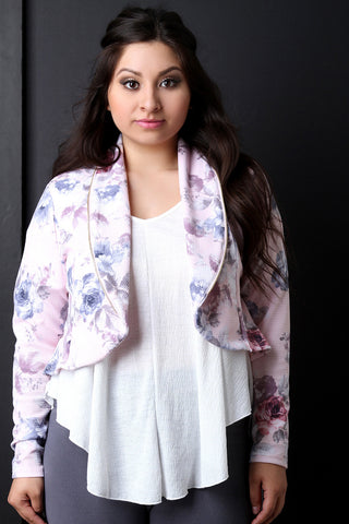 Faux Pocket Ruched Sleeve Blazer