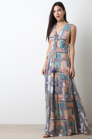 Camouflage Crisscross Back Midi Dress
