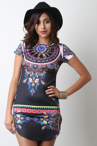Camouflage Crisscross Back Midi Dress
