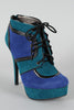 Dollhouse Fly Two Tone Lace Up Platform Bootie