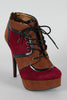 Dollhouse Fly Two Tone Lace Up Platform Bootie