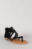 Qupid Strappy Gladiator Thong Flat Sandal